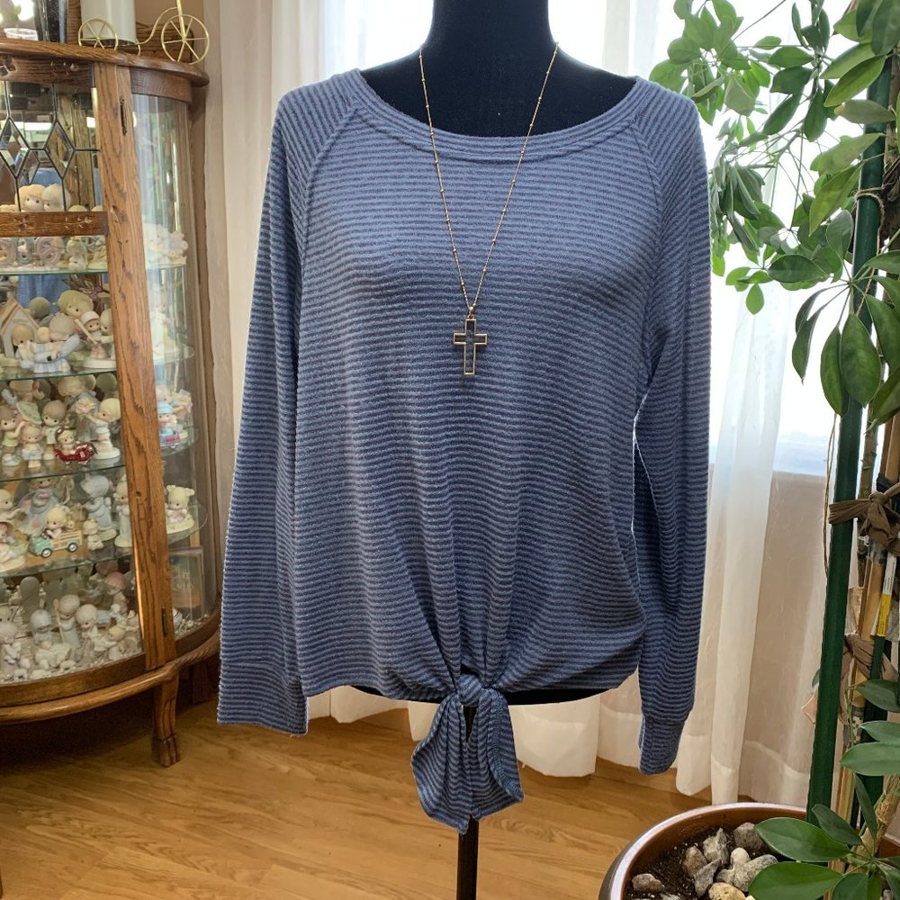 Pinque Zenya Tie Front Brush Knit Top; Stitchfix